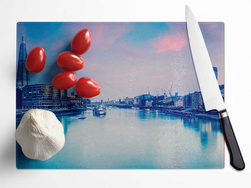 Over The Iconic Thames Glass Chopping Board