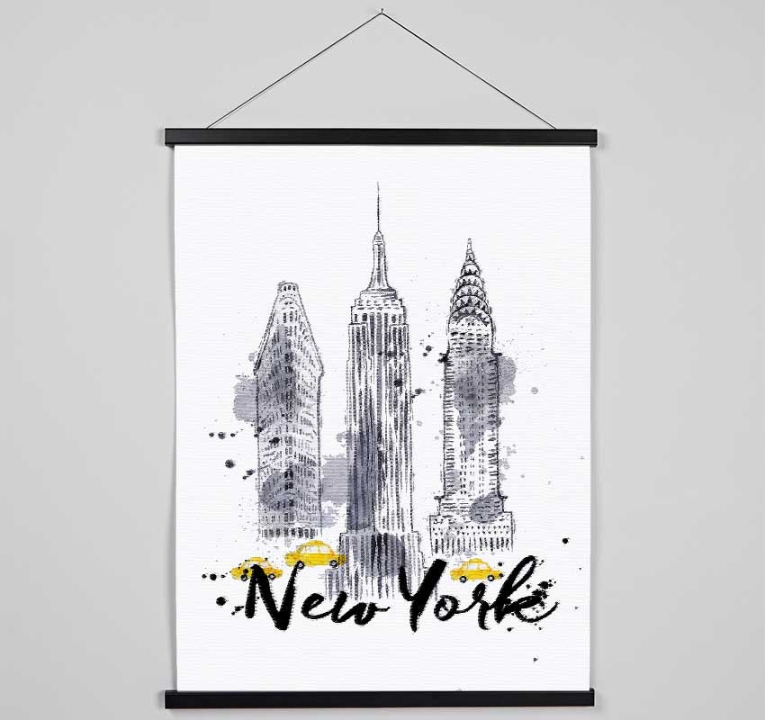 Outline Of NYC Hanging Poster - Wallart-Direct UK