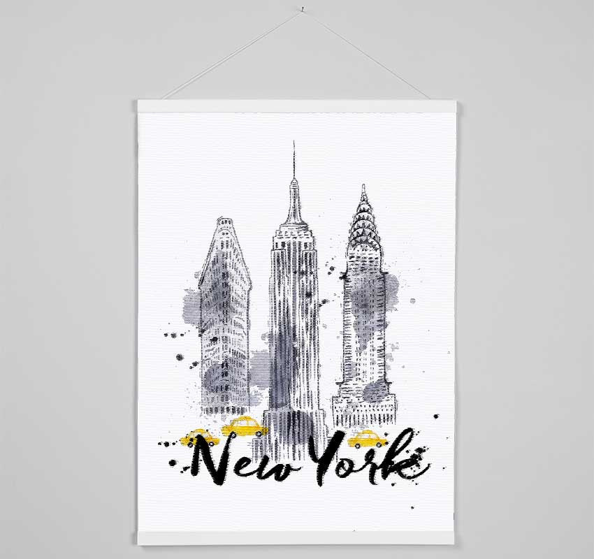 Outline Of NYC Hanging Poster - Wallart-Direct UK