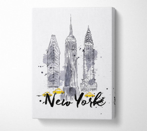 Picture of Outline Of NYC Canvas Print Wall Art