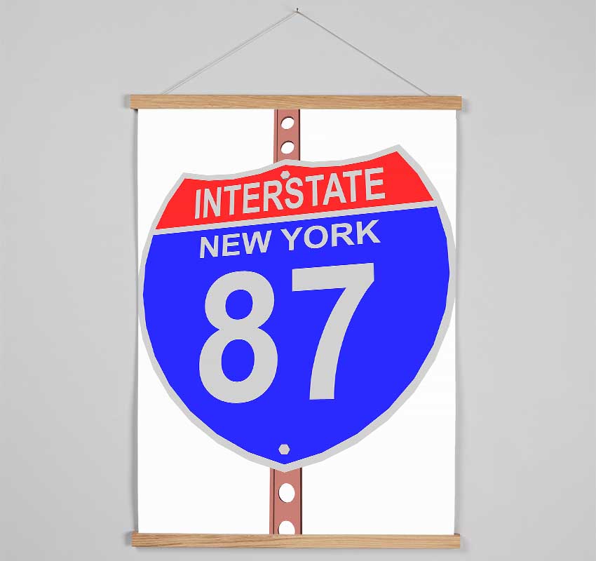 Interstate 87 Sign Hanging Poster - Wallart-Direct UK