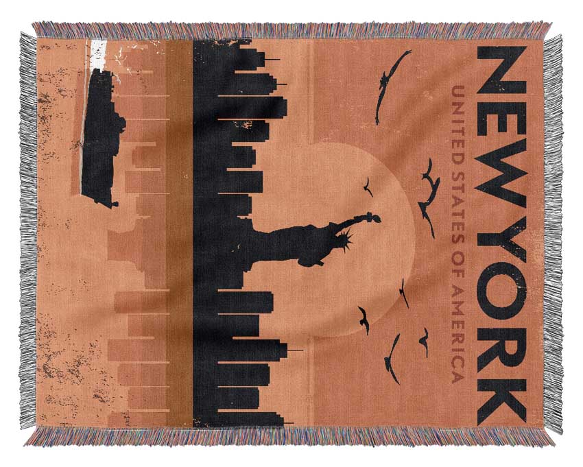 Statue of Liberty Poster Woven Blanket