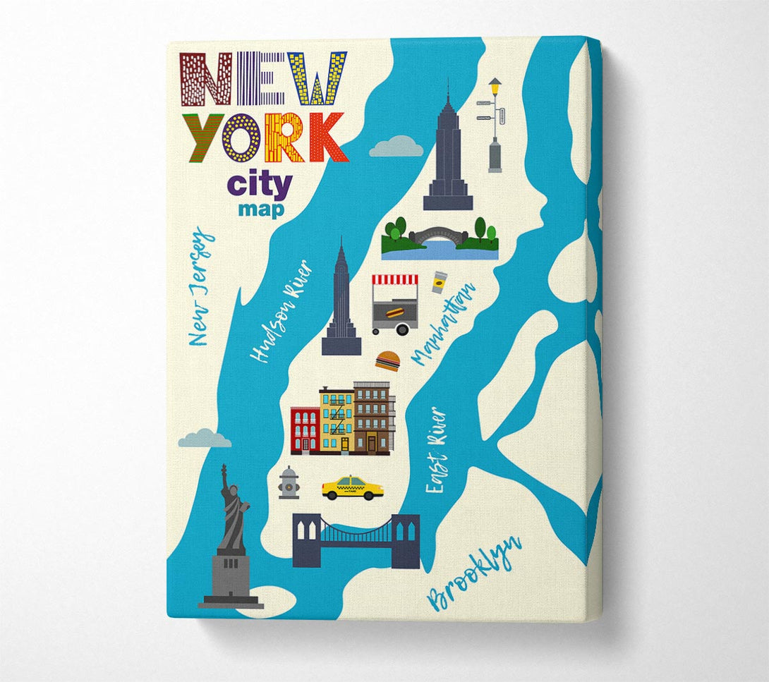 Picture of NYC Map Canvas Print Wall Art