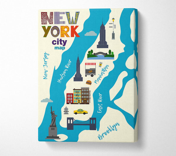 Picture of NYC Map Canvas Print Wall Art