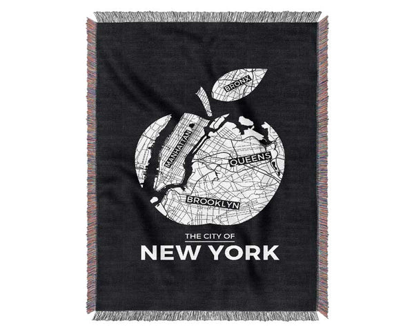 Retro map Of The City 10 Woven Blanket