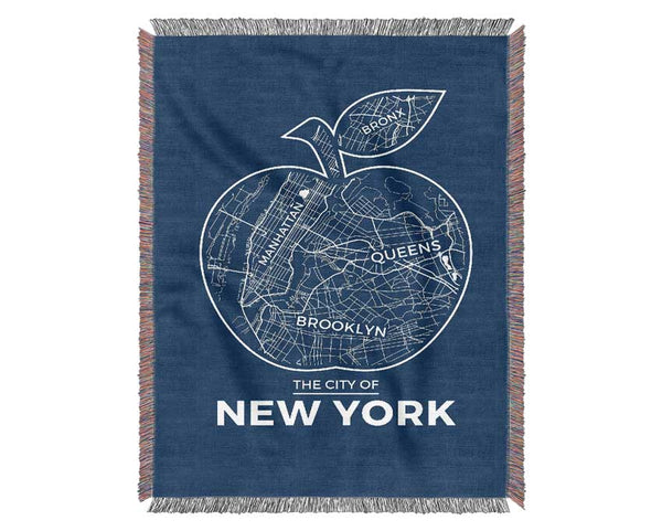 Retro map Of The City 8 Woven Blanket