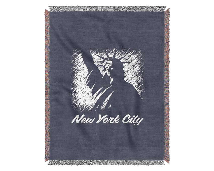 Statue of Liberty Outline Woven Blanket