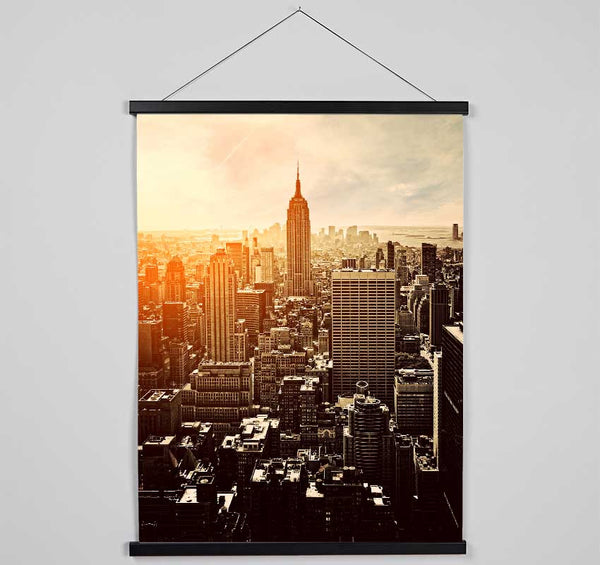 Empire State Building Sun Glow Hanging Poster - Wallart-Direct UK