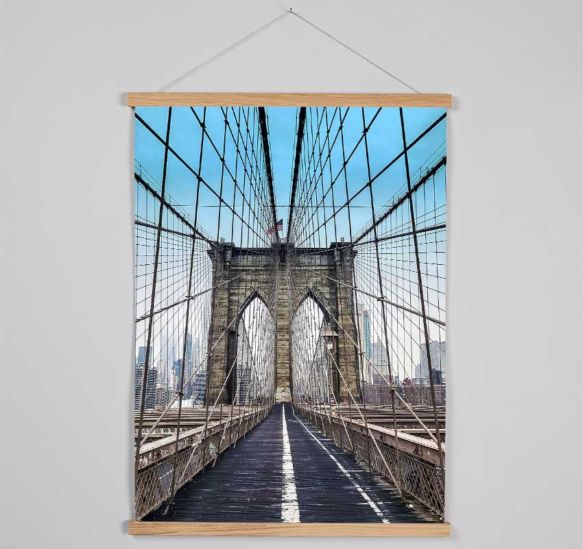 Structure Of Brooklyn Bridge 1 Hanging Poster - Wallart-Direct UK