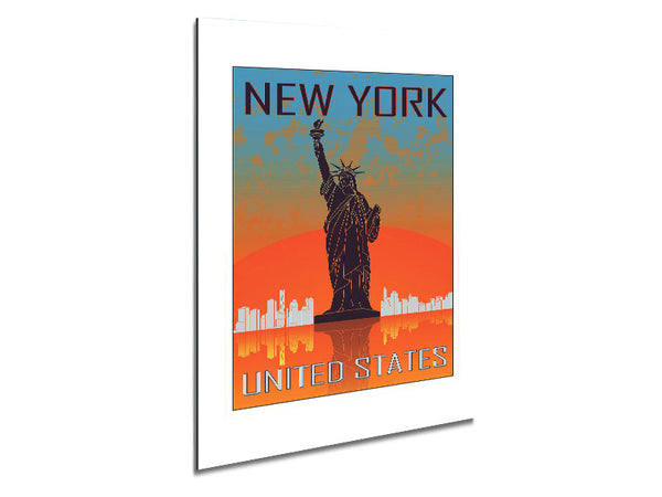 Orange Blue Statue of Liberty