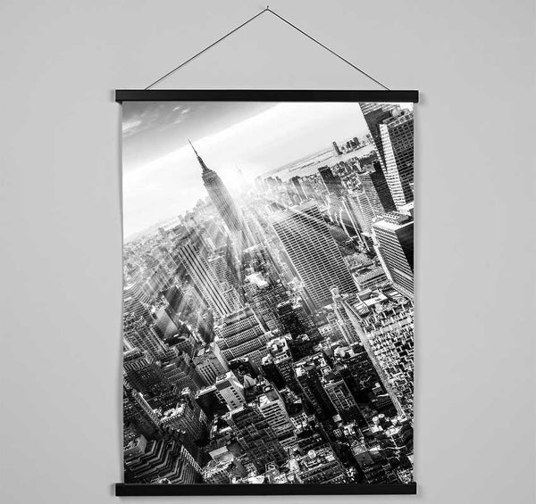 Sun Beams Through The Empire State Building Hanging Poster - Wallart-Direct UK