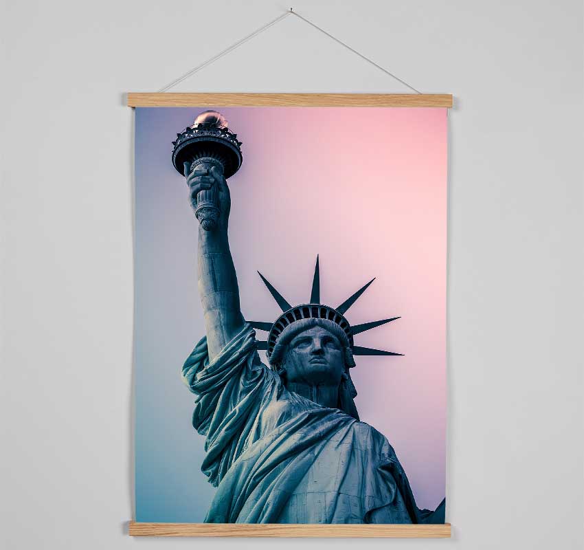 Skies Over The Statue of Liberty Hanging Poster - Wallart-Direct UK