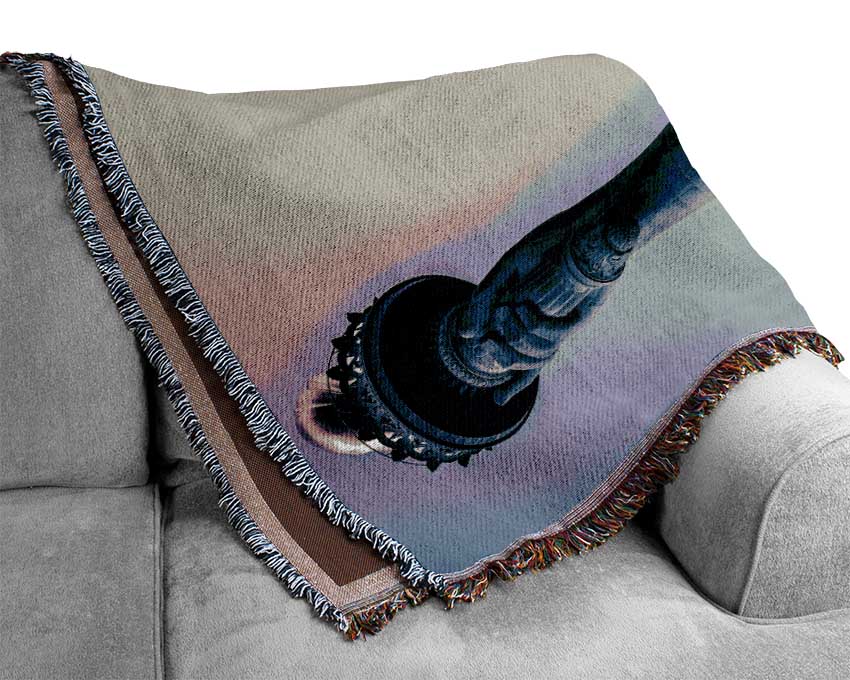 Skies Over The Statue of Liberty Woven Blanket