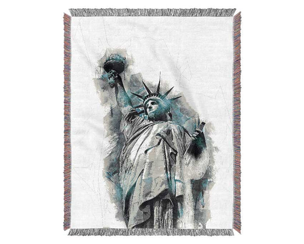 Statue of Liberty Blues Woven Blanket