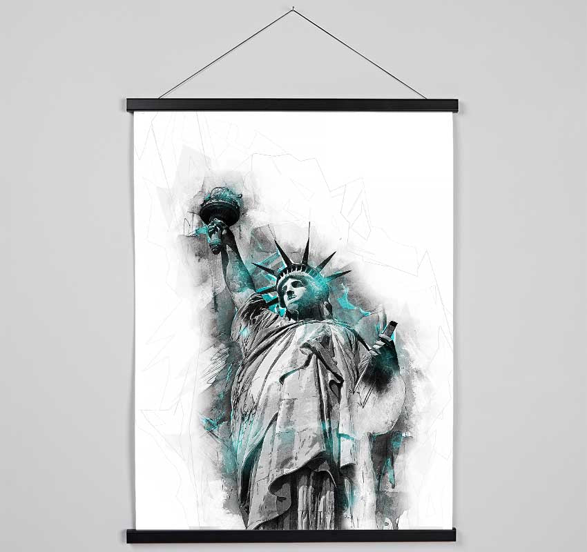 Statue of Liberty Blues Hanging Poster - Wallart-Direct UK