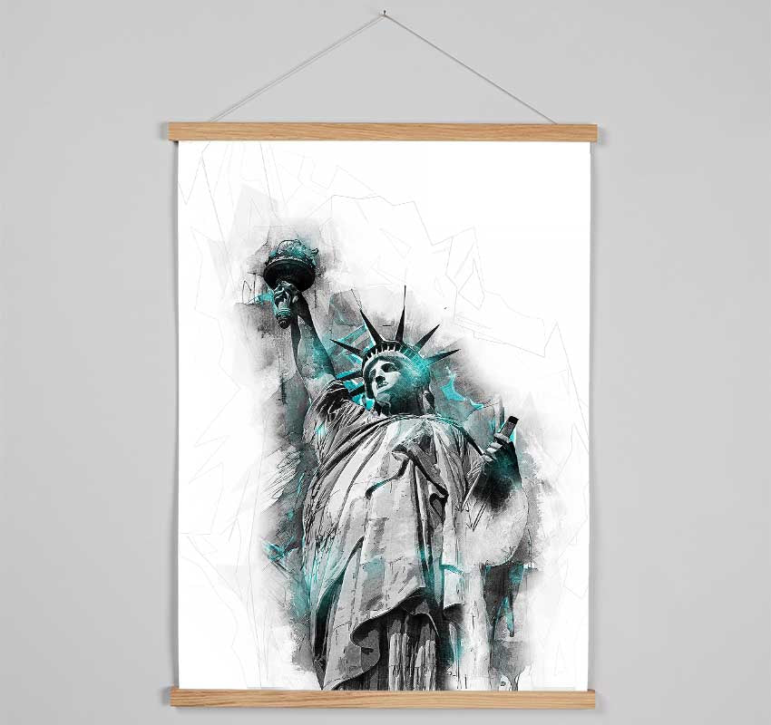 Statue of Liberty Blues Hanging Poster - Wallart-Direct UK