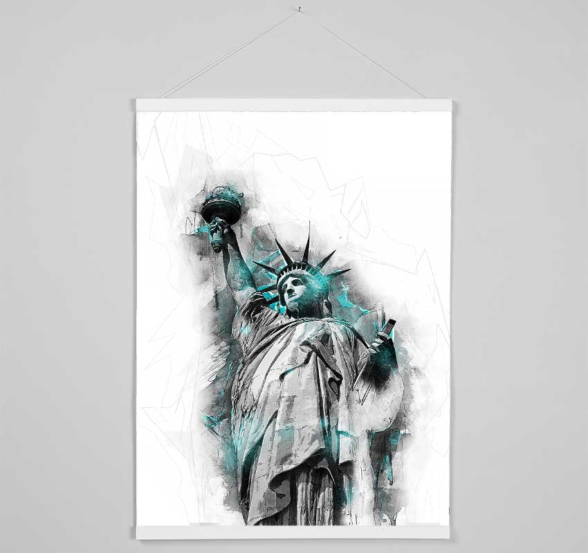 Statue of Liberty Blues Hanging Poster - Wallart-Direct UK