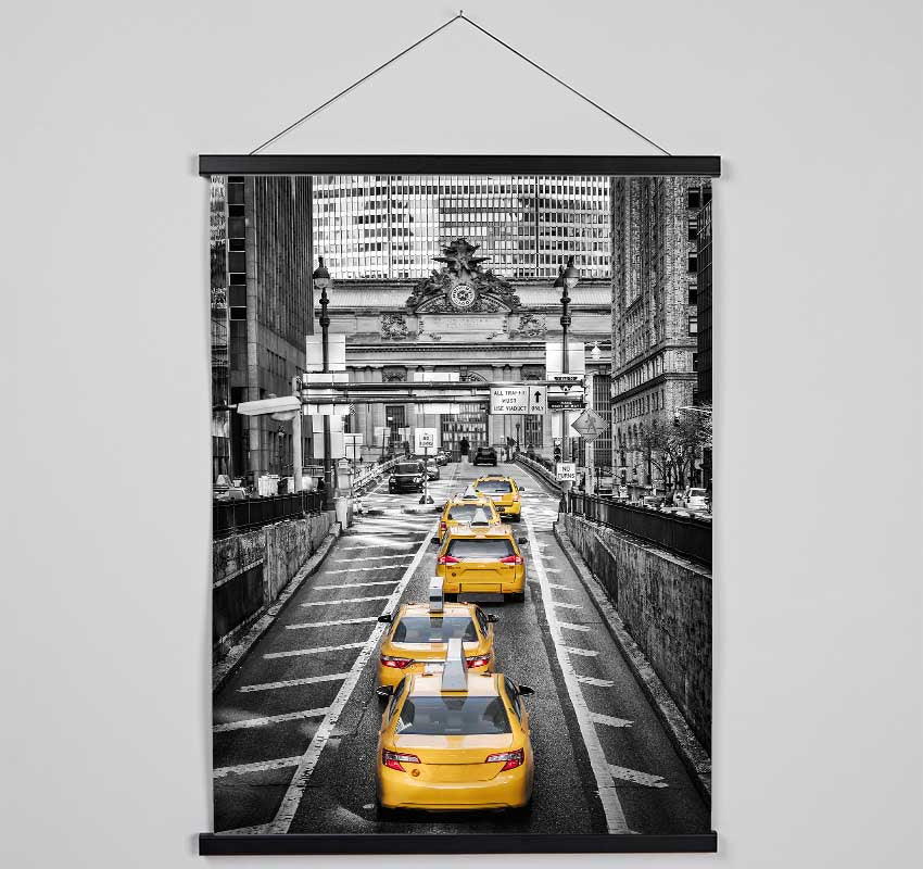 Yellow Cab Line Up Hanging Poster - Wallart-Direct UK