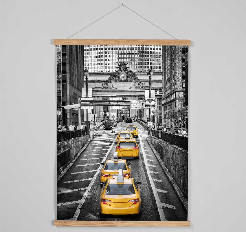 Yellow Cab Line Up Hanging Poster - Wallart-Direct UK