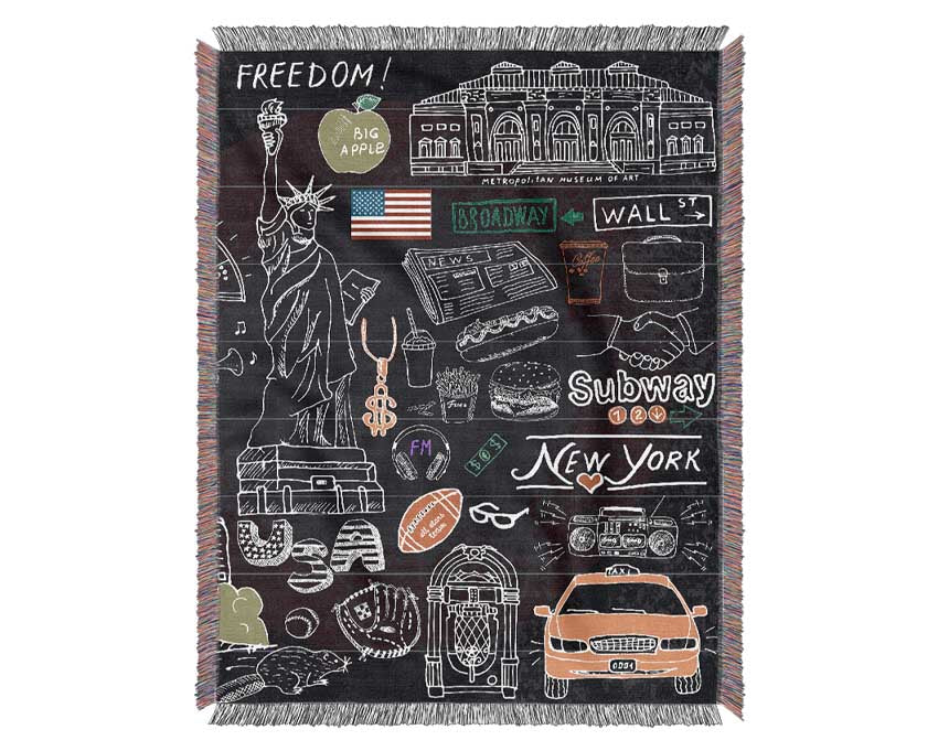 Greatest Things Of NYC Woven Blanket