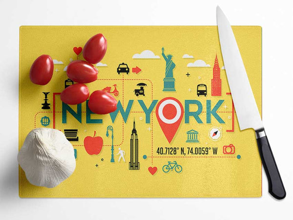 The Route In NYC Glass Chopping Board