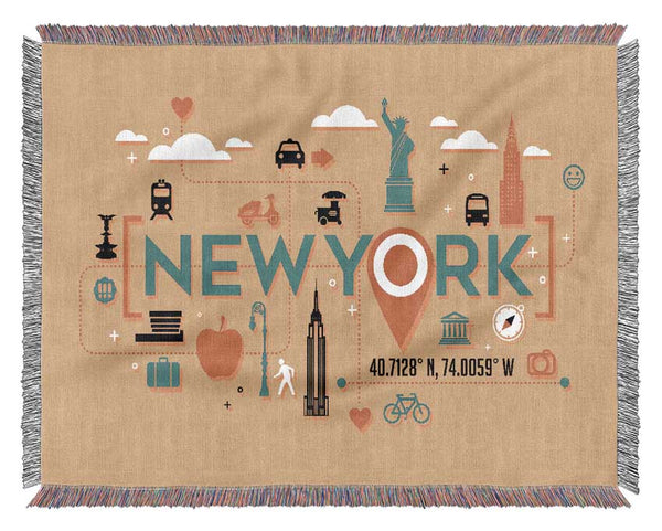 The Route In NYC Woven Blanket