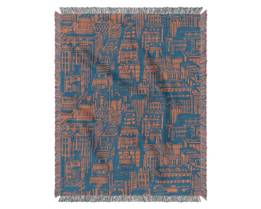 Retro Building Blokes Woven Blanket