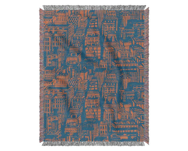 Retro Building Blokes Woven Blanket