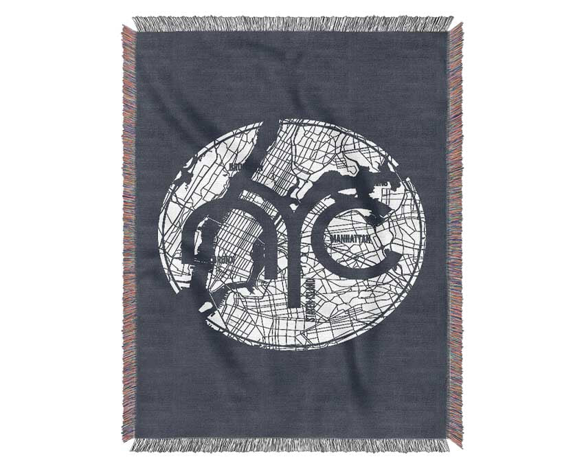 Retro map Of The City 2 Woven Blanket