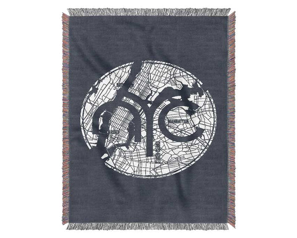 Retro map Of The City 2 Woven Blanket