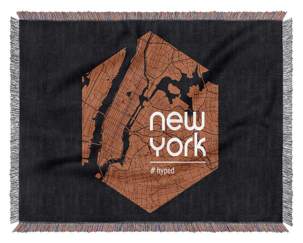 Map Of NYC Woven Blanket