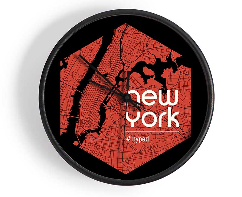 Map Of NYC Clock - Wallart-Direct UK