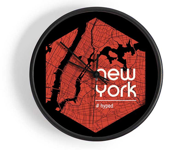 Map Of NYC Clock - Wallart-Direct UK