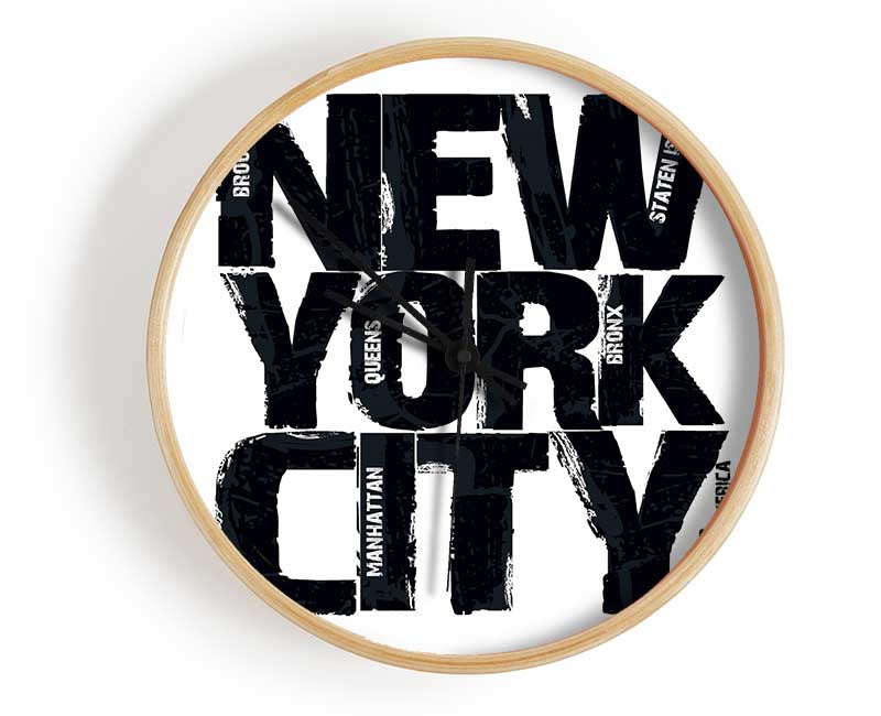 NYC Districts Clock - Wallart-Direct UK