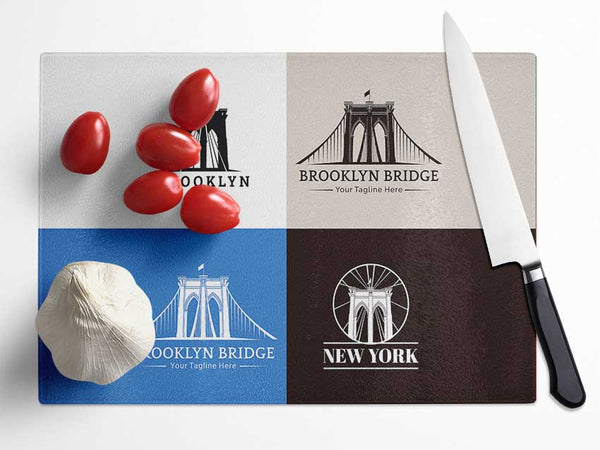 Brooklyn Bridge Design Glass Chopping Board