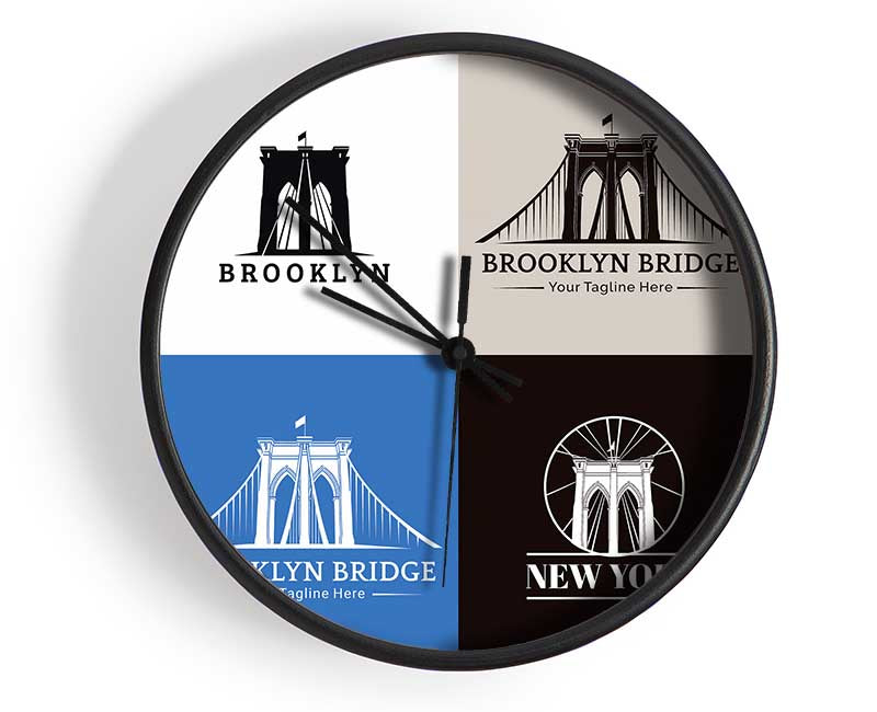 Brooklyn Bridge Design Clock - Wallart-Direct UK