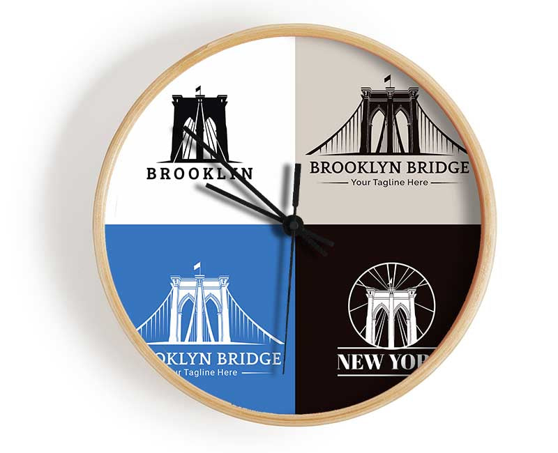 Brooklyn Bridge Design Clock - Wallart-Direct UK