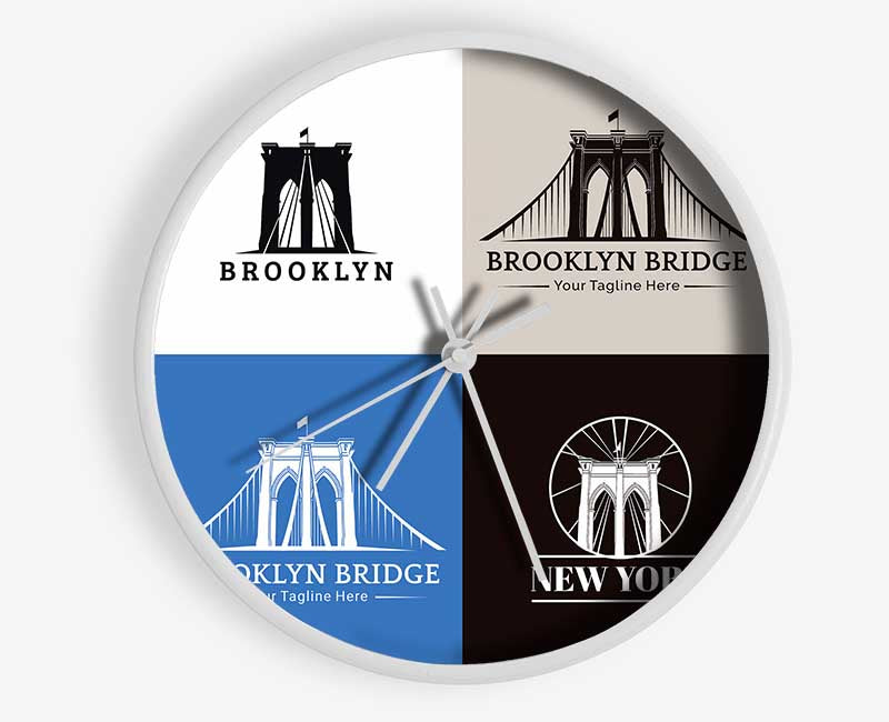 Brooklyn Bridge Design Clock - Wallart-Direct UK