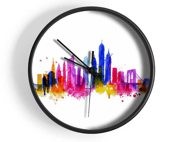 NYC Rainbow Clock - Wallart-Direct UK