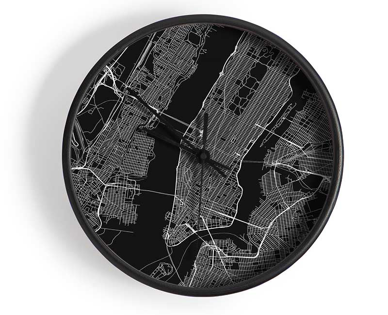 Retro map Of The City 1 Clock - Wallart-Direct UK