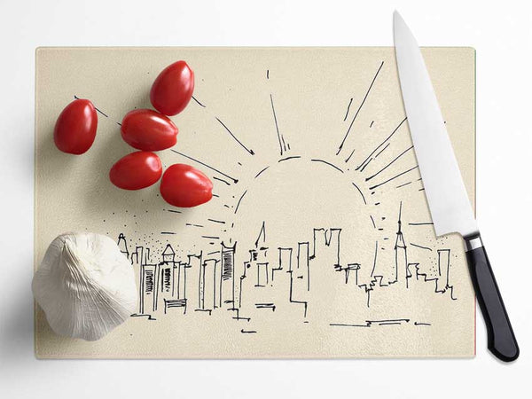 Outline Of The City 7 Glass Chopping Board