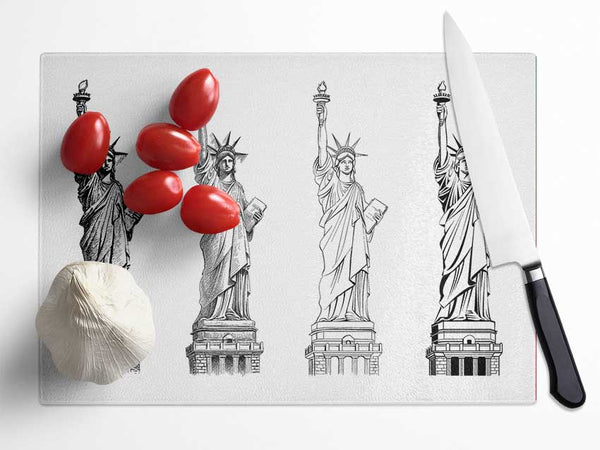 Statue Of Liberty Drawings Glass Chopping Board