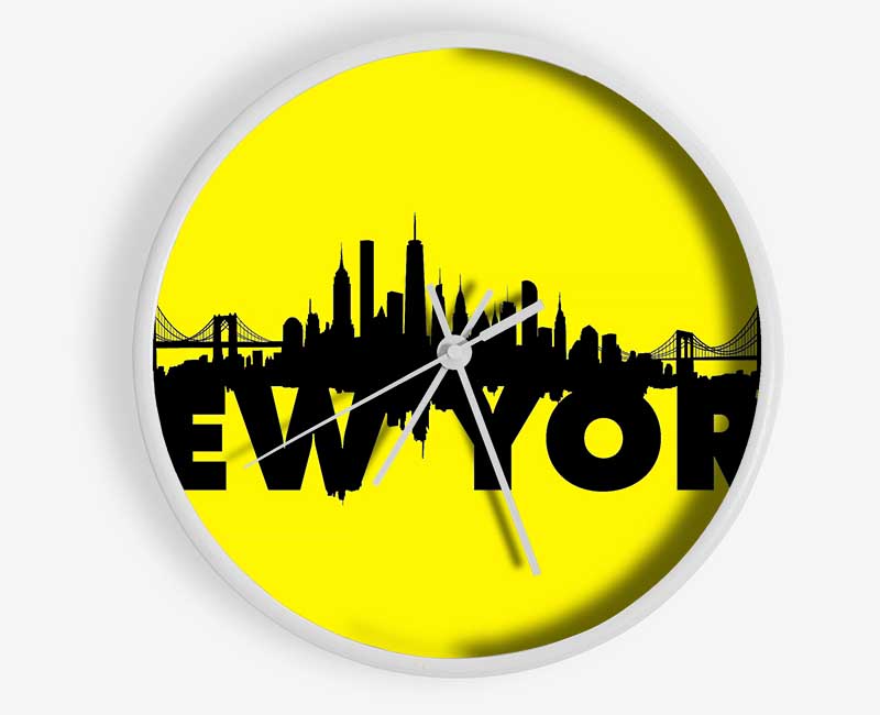 Yellow NYC Clock - Wallart-Direct UK