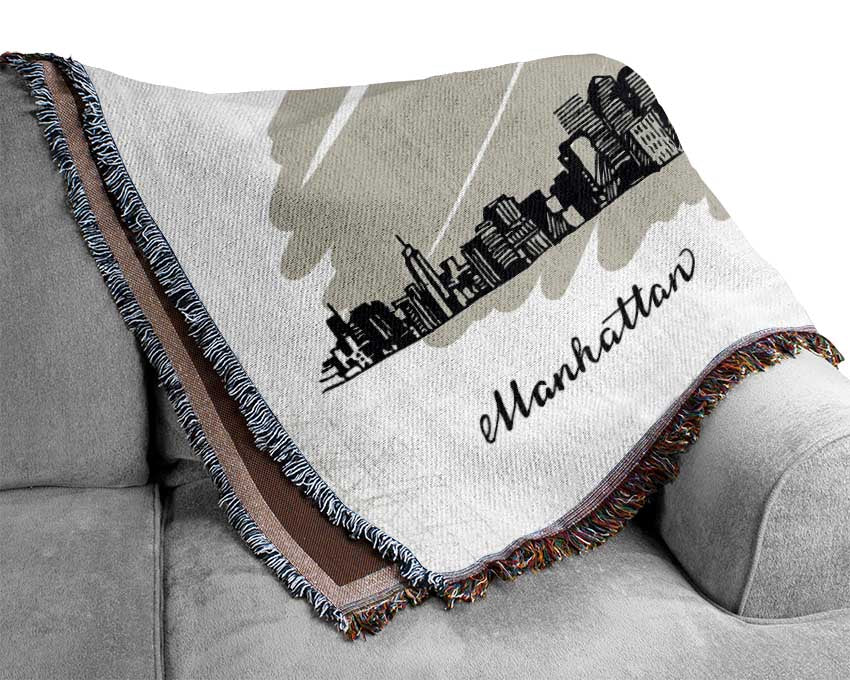 Outline Of The City 8 Woven Blanket