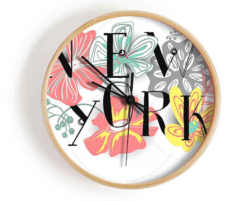 Flower City Clock - Wallart-Direct UK