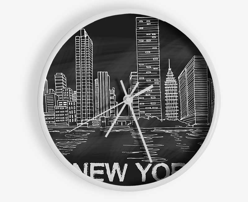 NYC Chalk Clock - Wallart-Direct UK