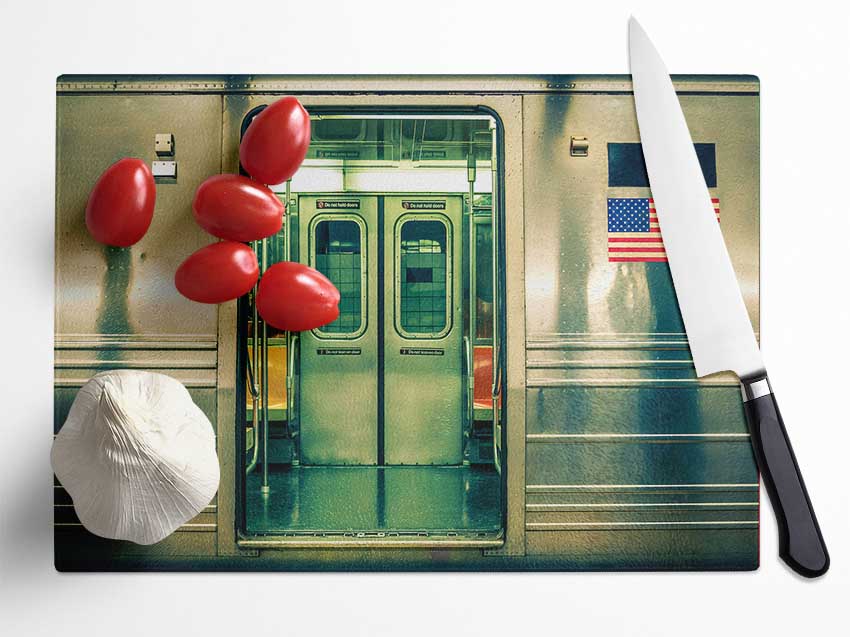 Subway Train Glass Chopping Board