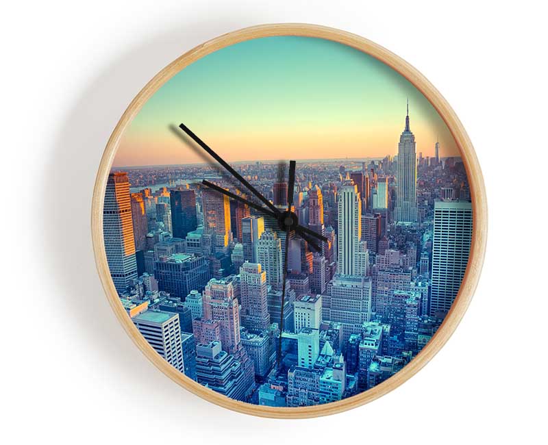 On A Winters Morning Over The City Clock - Wallart-Direct UK