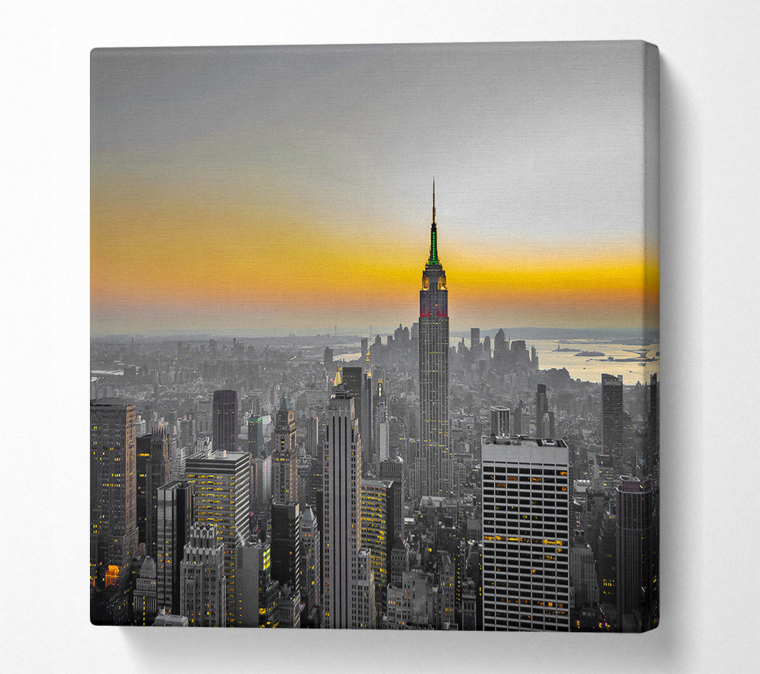 A Square Canvas Print Showing Golden Square Wall Art