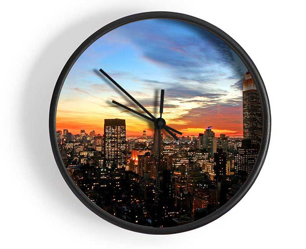 Orange City Glow Clock - Wallart-Direct UK